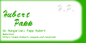 hubert papp business card